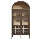 Percale Arched Bar Cabinet in Walnut Light Oak