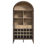 Percale Arched Bar Cabinet in Walnut Light Oak