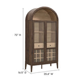 Percale Arched Bar Cabinet in Walnut Light Oak