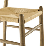 Sisal Wood Counter Stool in Weathered Gray Teak