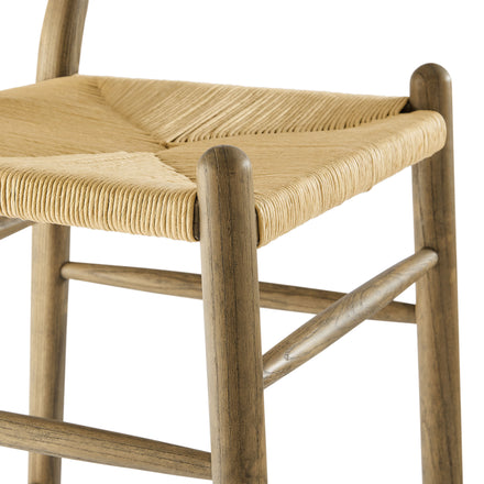 Amish Wood Counter Stool in Weathered Gray Teak