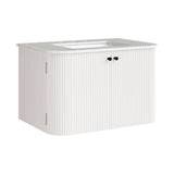 Paloma 30" Wall-Mount Bathroom Vanity with Marble Sink in Ivory