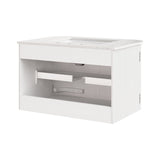 Paloma 30" Wall-Mount Bathroom Vanity with Marble Sink in Ivory