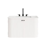 Paloma 30" Wall-Mount Bathroom Vanity with Marble Sink in Ivory