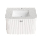 Paloma 30" Wall-Mount Bathroom Vanity with Marble Sink in Ivory