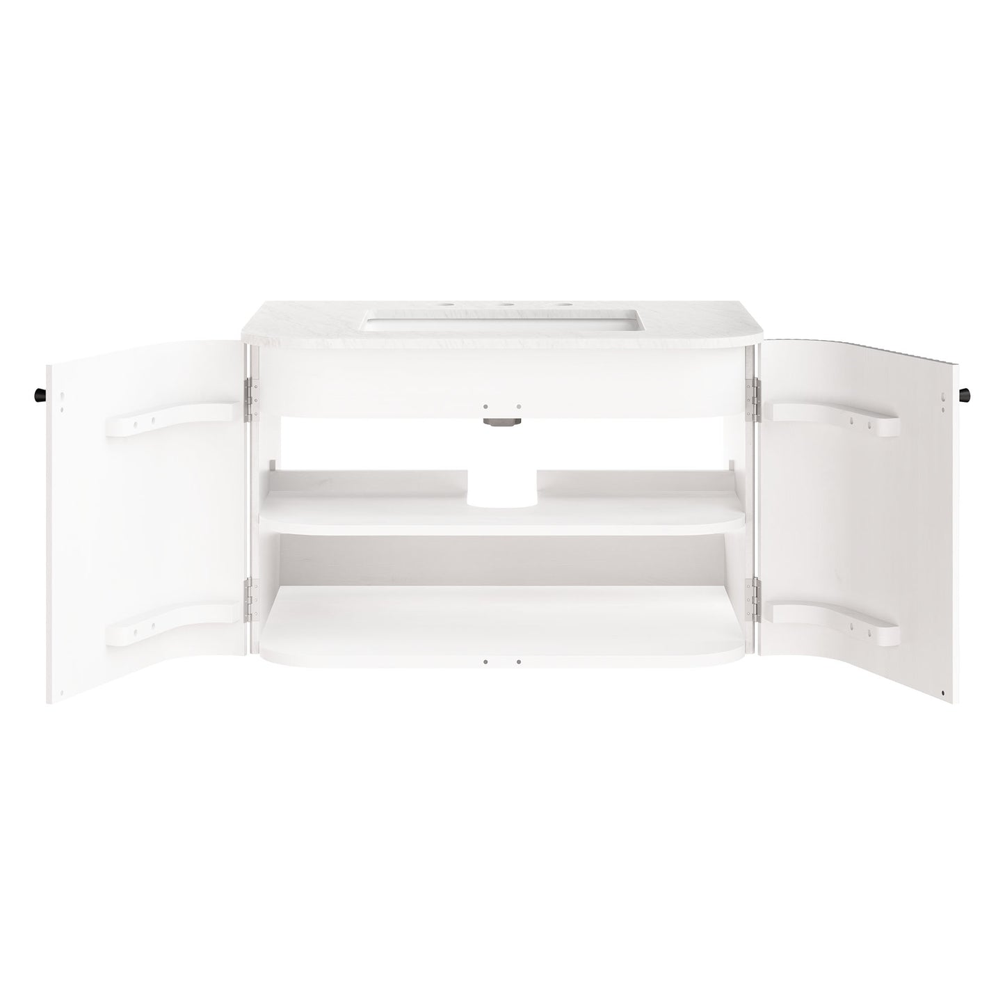 Zia 30" Wall-Mount Bathroom Vanity with Marble Sink by Furniture For America
