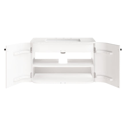 Zia 30" Wall-Mount Bathroom Vanity with Marble Sink in Ivory