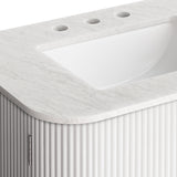 Paloma 30" Wall-Mount Bathroom Vanity with Marble Sink in Ivory