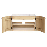 Paloma 30" Wall-Mount Bathroom Vanity with Marble Sink in Natural