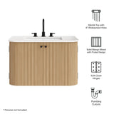 Paloma 30" Wall-Mount Bathroom Vanity with Marble Sink in Natural
