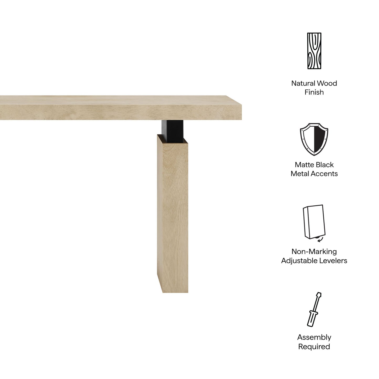 Piston 52" Rectangular Wood Console Table by Furniture For America