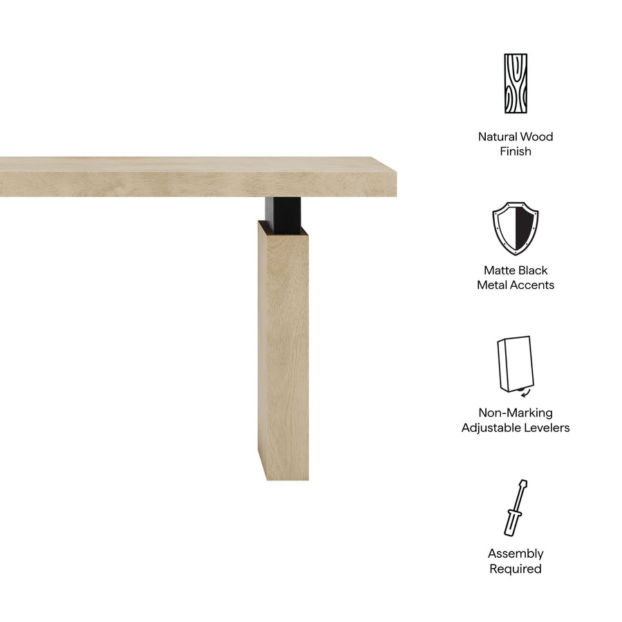 Caelia 52" Rectangular Wood Console Table in Natural