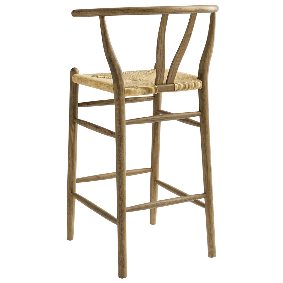 Sisal Wood Bar Stool in Weathered Gray Teak