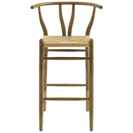 Amish Wood Bar Stool in Weathered Gray Teak