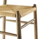 Sisal Wood Bar Stool in Weathered Gray Teak