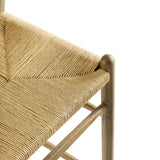 Sisal Wood Bar Stool in Weathered Gray Teak