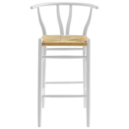 Amish Wood Bar Stool in White