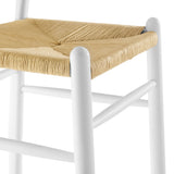 Sisal Wood Bar Stool in White