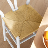Sisal Wood Bar Stool in White