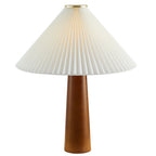 Jessica Wooden Base Table Lamp With Pleated Fabric Shade by Furniture for America