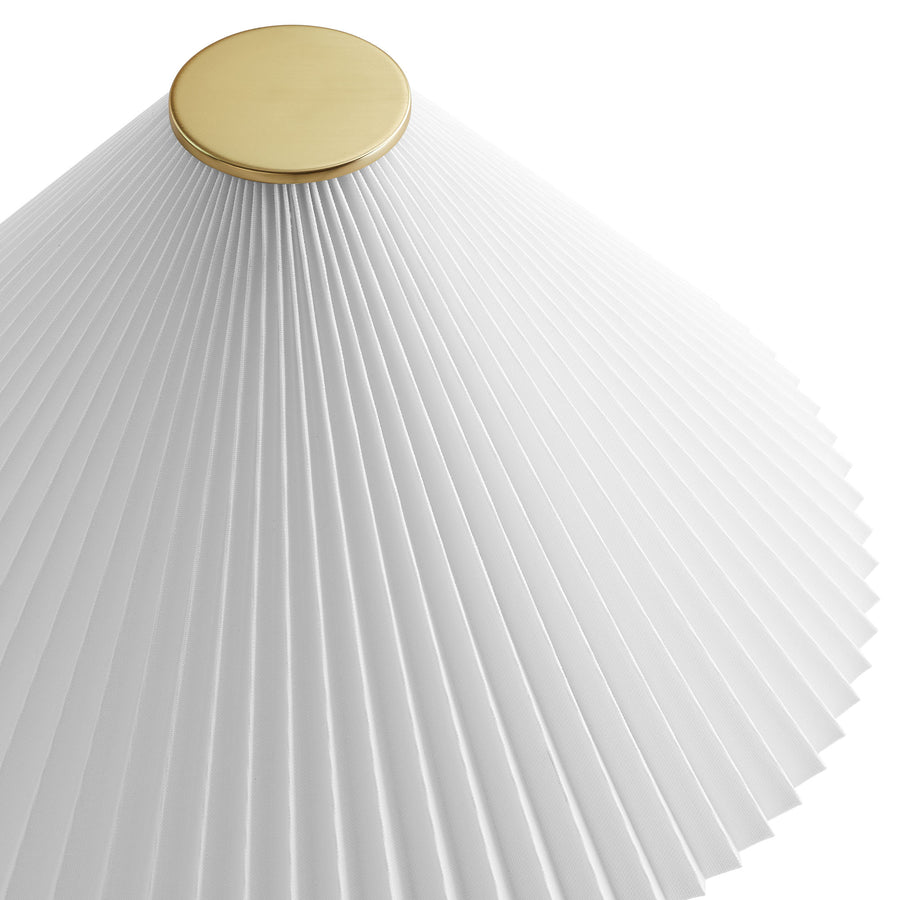 Zedoary Wooden Base Table Lamp With Pleated Fabric Shade in Walnut