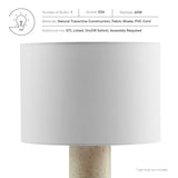 Malung Travertine Table Lamp With Fabric Drum Shade in Travertine