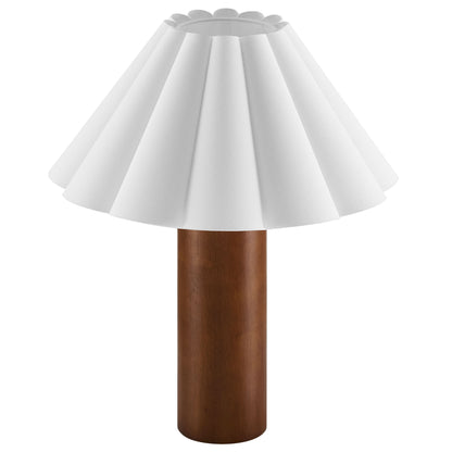 Flora Wood Table Lamp With Pleated Petal Shade by Furniture For America