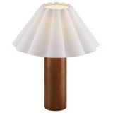 Solveig Wood Table Lamp With Pleated Petal Shade in Walnut