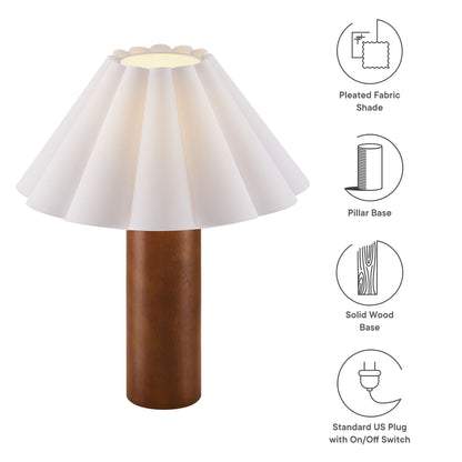 Flora Wood Table Lamp With Pleated Petal Shade by Furniture For America