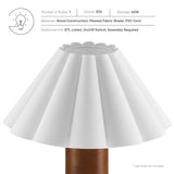 Solveig Wood Table Lamp With Pleated Petal Shade in Walnut