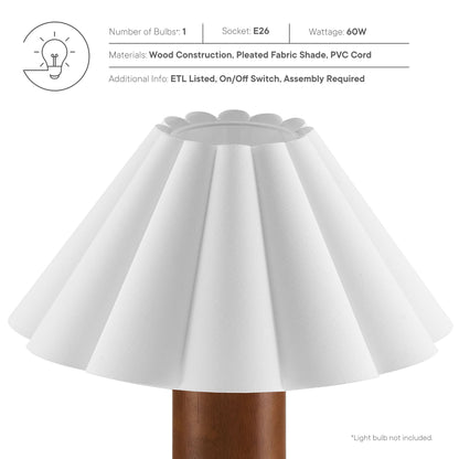 Flora Wood Table Lamp With Pleated Petal Shade by Furniture For America