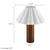 Solveig Wood Table Lamp With Pleated Petal Shade in Walnut
