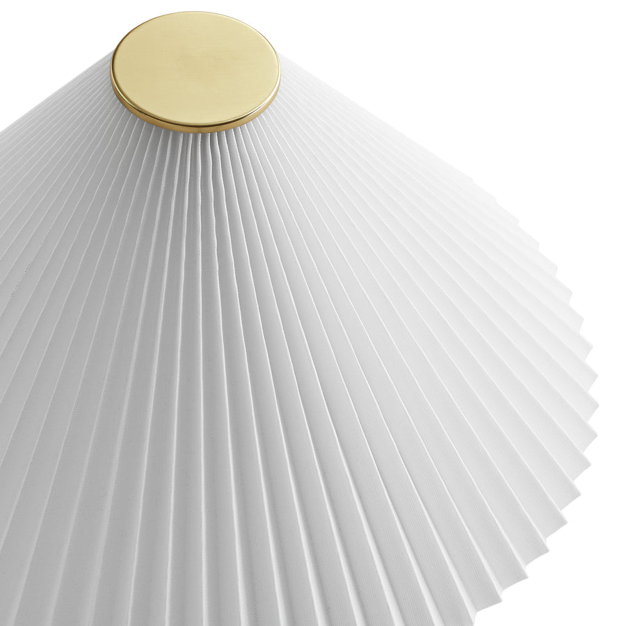 Flora Travertine Table Lamp With Pleated Shade in Travertine