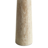 Flora Travertine Table Lamp With Pleated Shade in Travertine