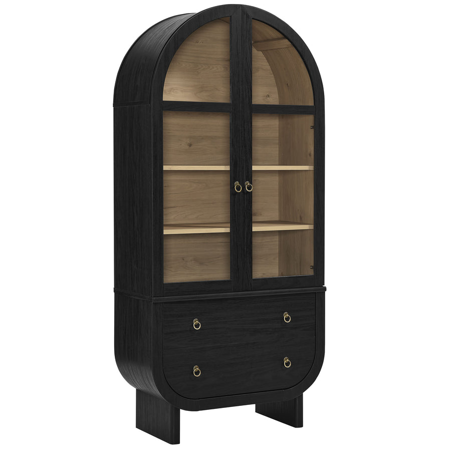 Lofoten Arched Display Cabinet in Black Light Oak