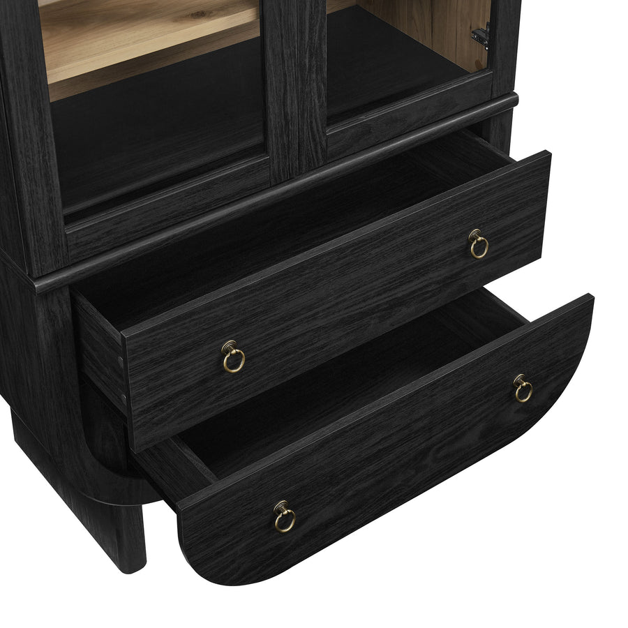 Lofoten Arched Display Cabinet in Black Light Oak