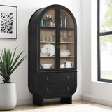 Lofoten Arched Display Cabinet in Black Light Oak