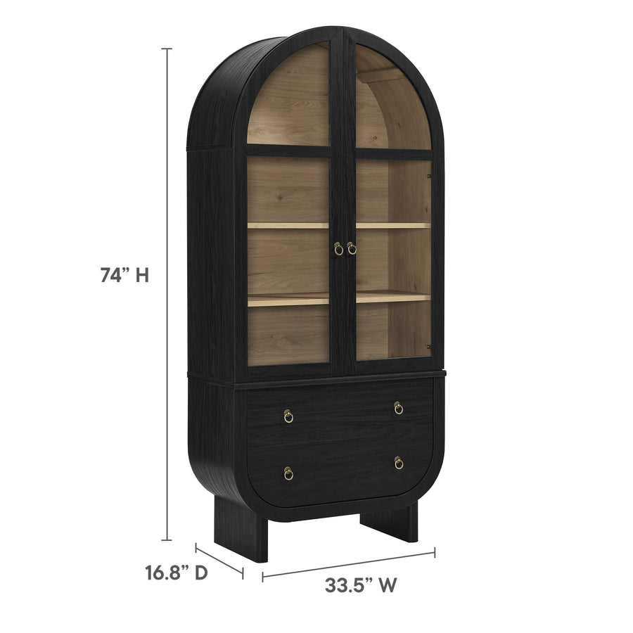Lofoten Arched Display Cabinet in Black Light Oak