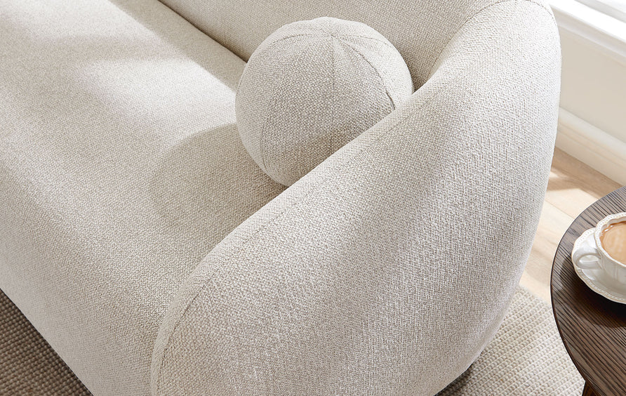 Niko 85" Chenille Fabric Sofa in Dove Gray