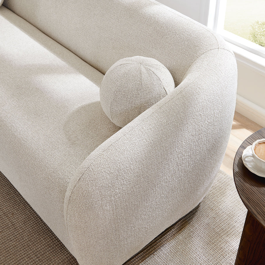 Niko 85" Chenille Fabric Sofa in Dove Gray