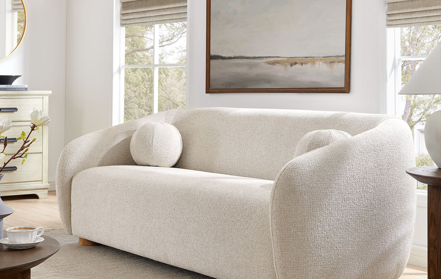 Niko 85" Chenille Fabric Sofa in Dove Gray