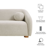 Niko 85" Chenille Fabric Sofa in Dove Gray