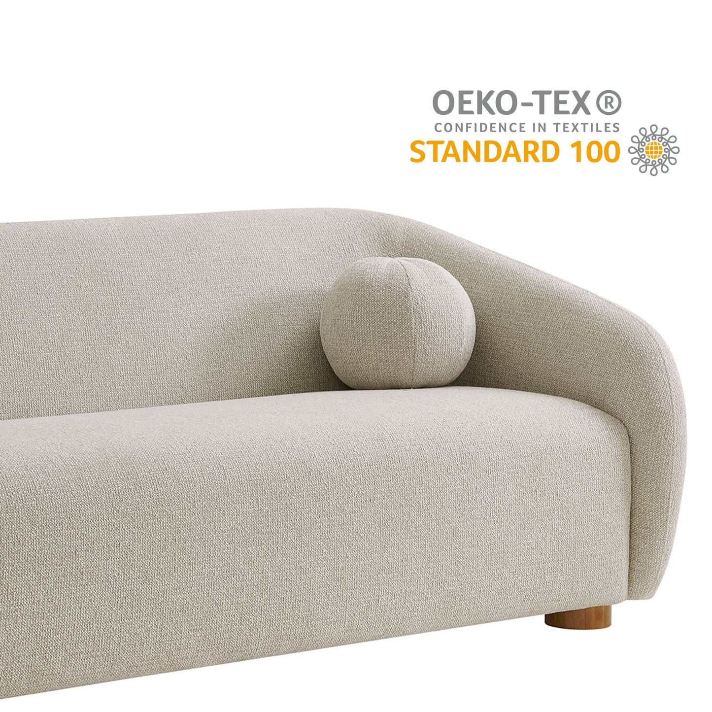 Niko 85" Chenille Fabric Sofa in Dove Gray