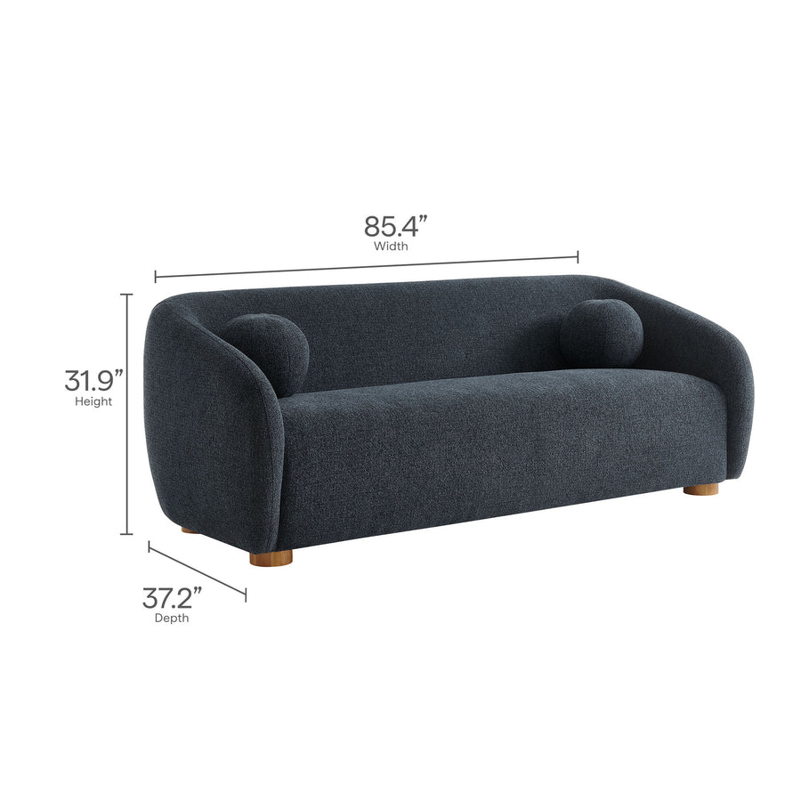 Niko 85" Chenille Fabric Sofa in Navy