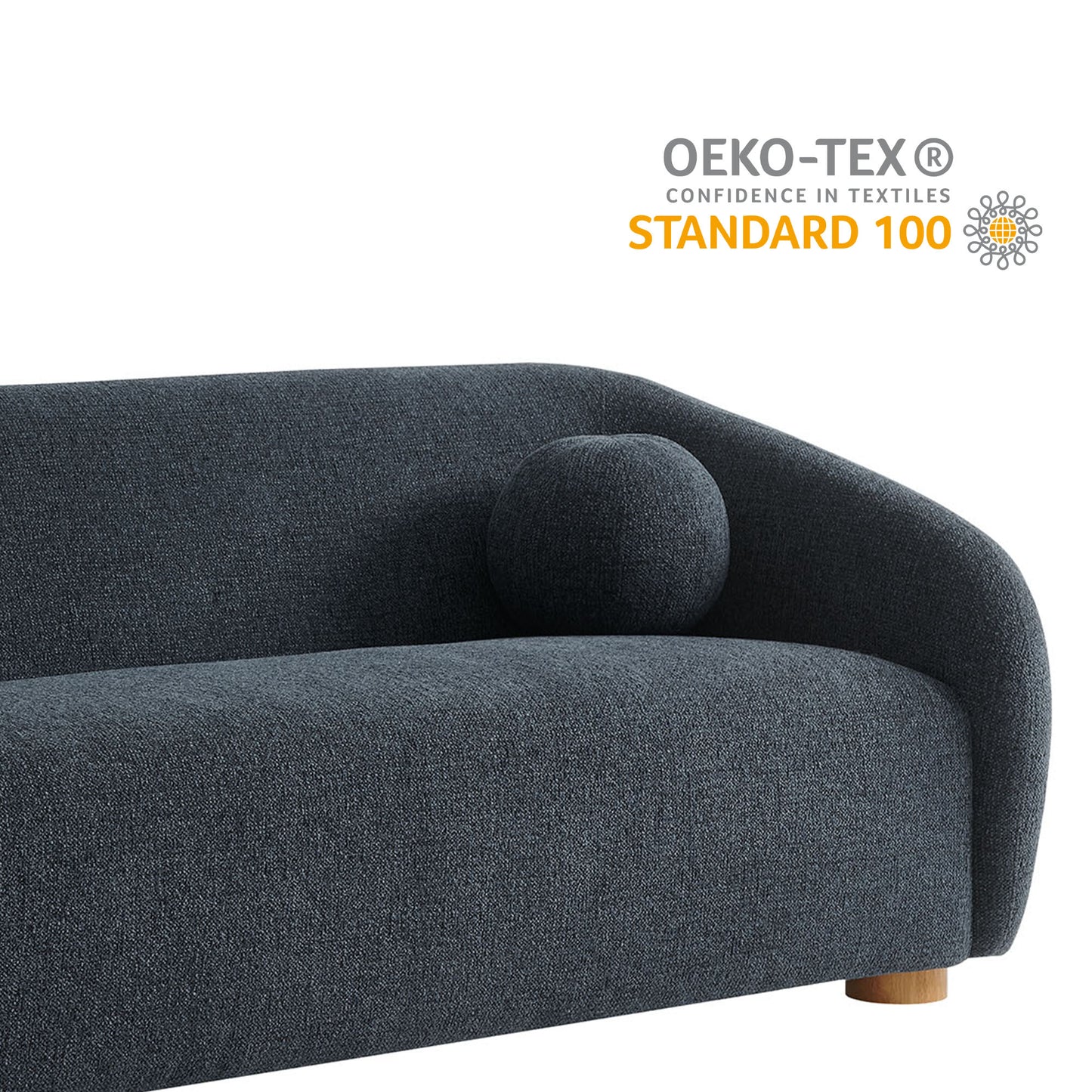 Niko 85" Chenille Fabric Sofa in Navy