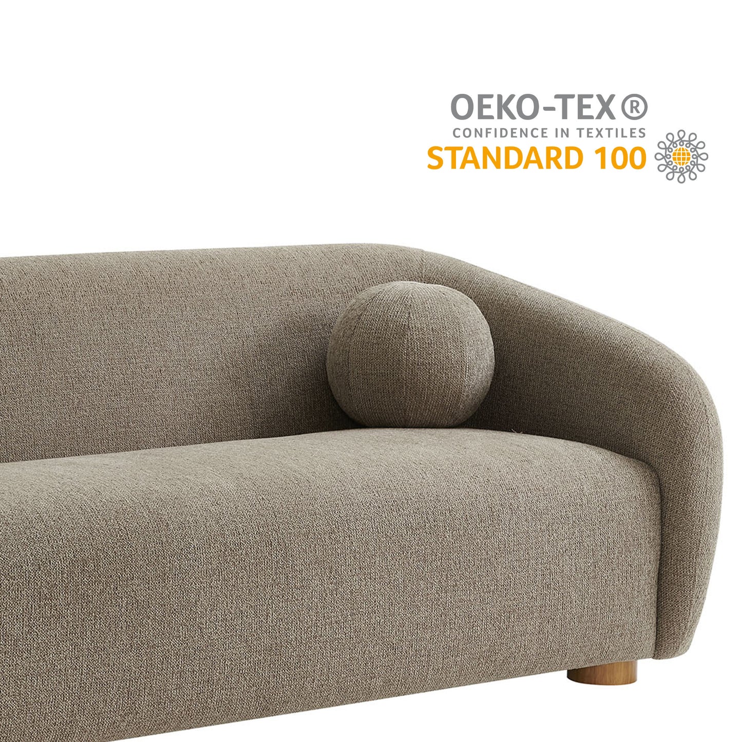 Niko 85" Chenille Fabric Sofa in Taupe