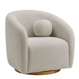 Niko Swivel Chenille Fabric Armchair in Dove Gray