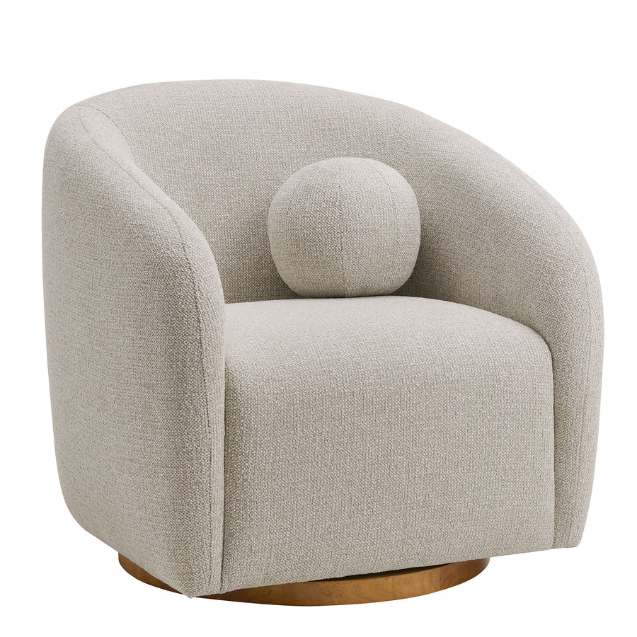 Niko Swivel Chenille Fabric Armchair in Dove Gray