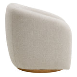 Niko Swivel Chenille Fabric Armchair in Dove Gray