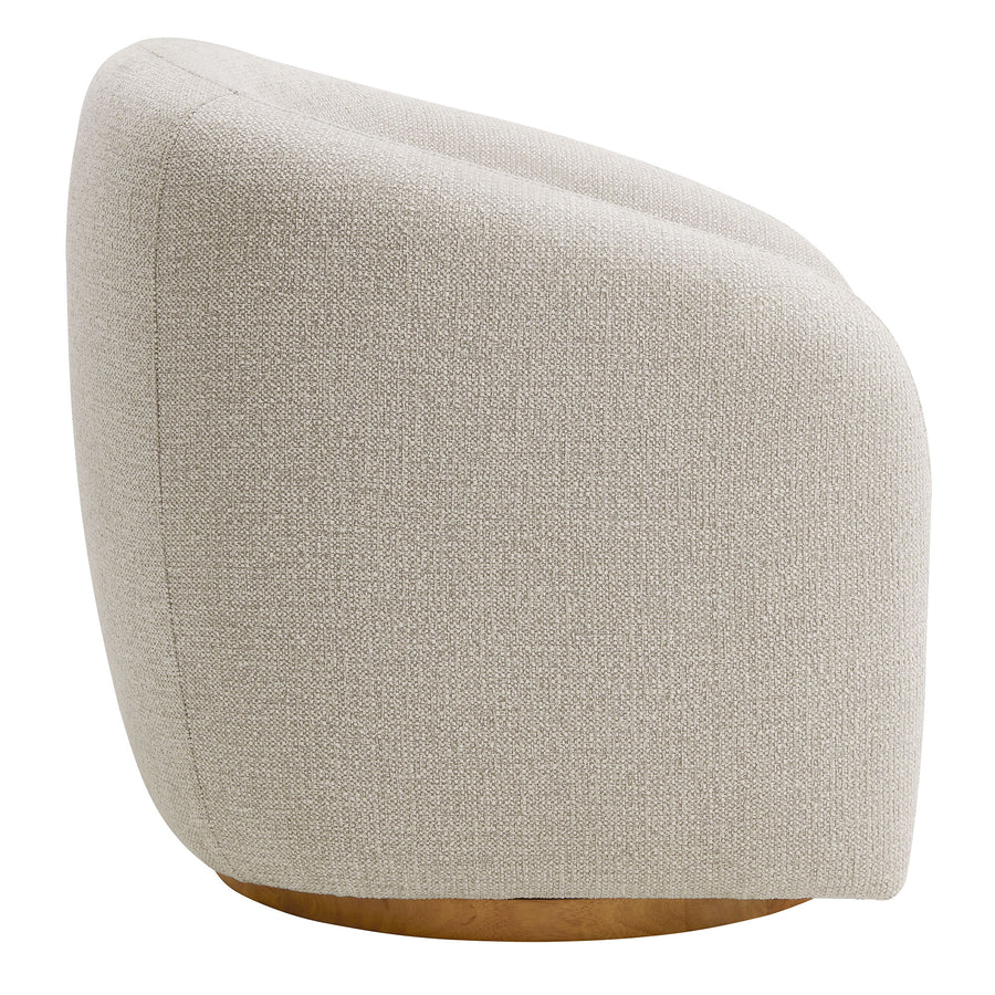 Niko Swivel Chenille Fabric Armchair in Dove Gray